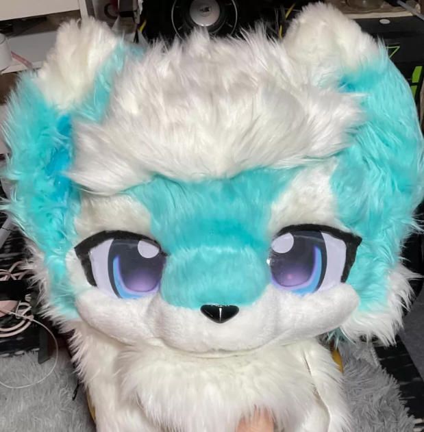 着ぐるみヘッド 犬 NO.565 水色 全頭ヘッド ケモノ ファースーツ ぬいぐるみ コスプレ コスチューム kigurumi 一点物