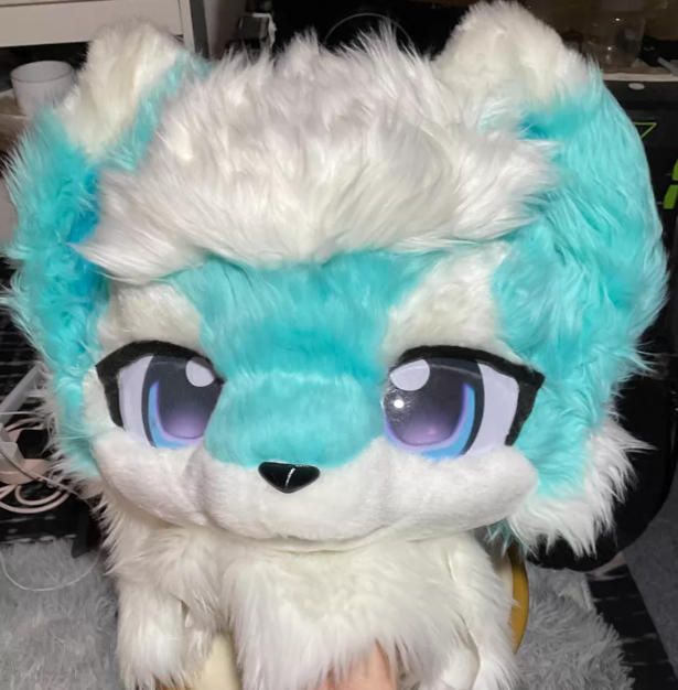 着ぐるみヘッド 犬 NO.565 水色 全頭ヘッド ケモノ ファースーツ ぬいぐるみ コスプレ コスチューム kigurumi 一点物