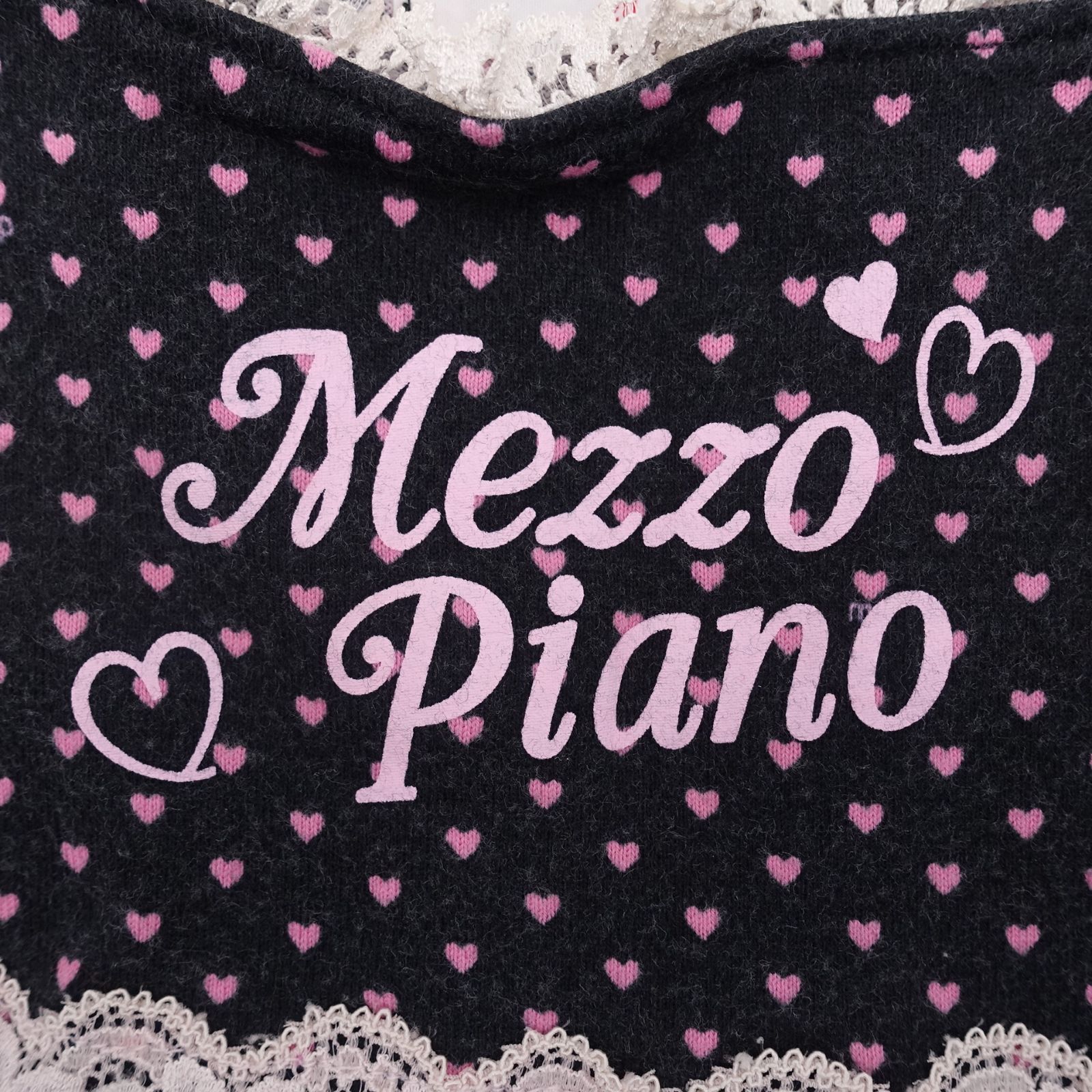 mezzo piano ハートドット ロゴレース付き チュニック風トップス 120cm 