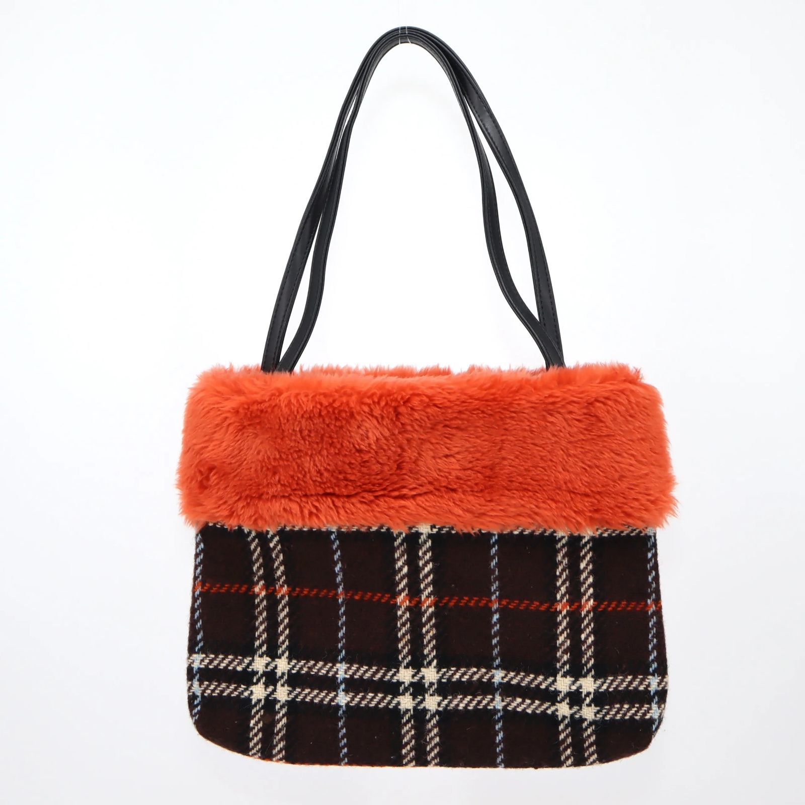 中古】美品 Burberry Nova Check Wool Handbag ヴィンテージ 
