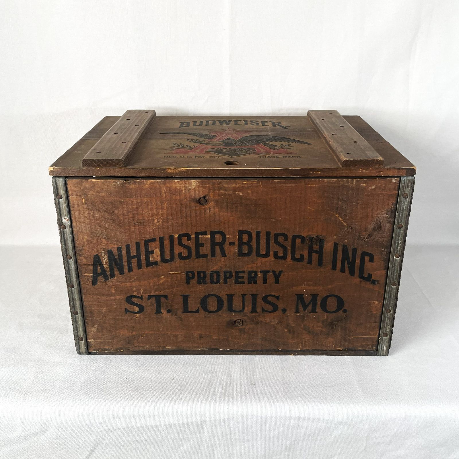 70s Budweiser Anheuser Busch Centennial Wooden Crate バドワイザー