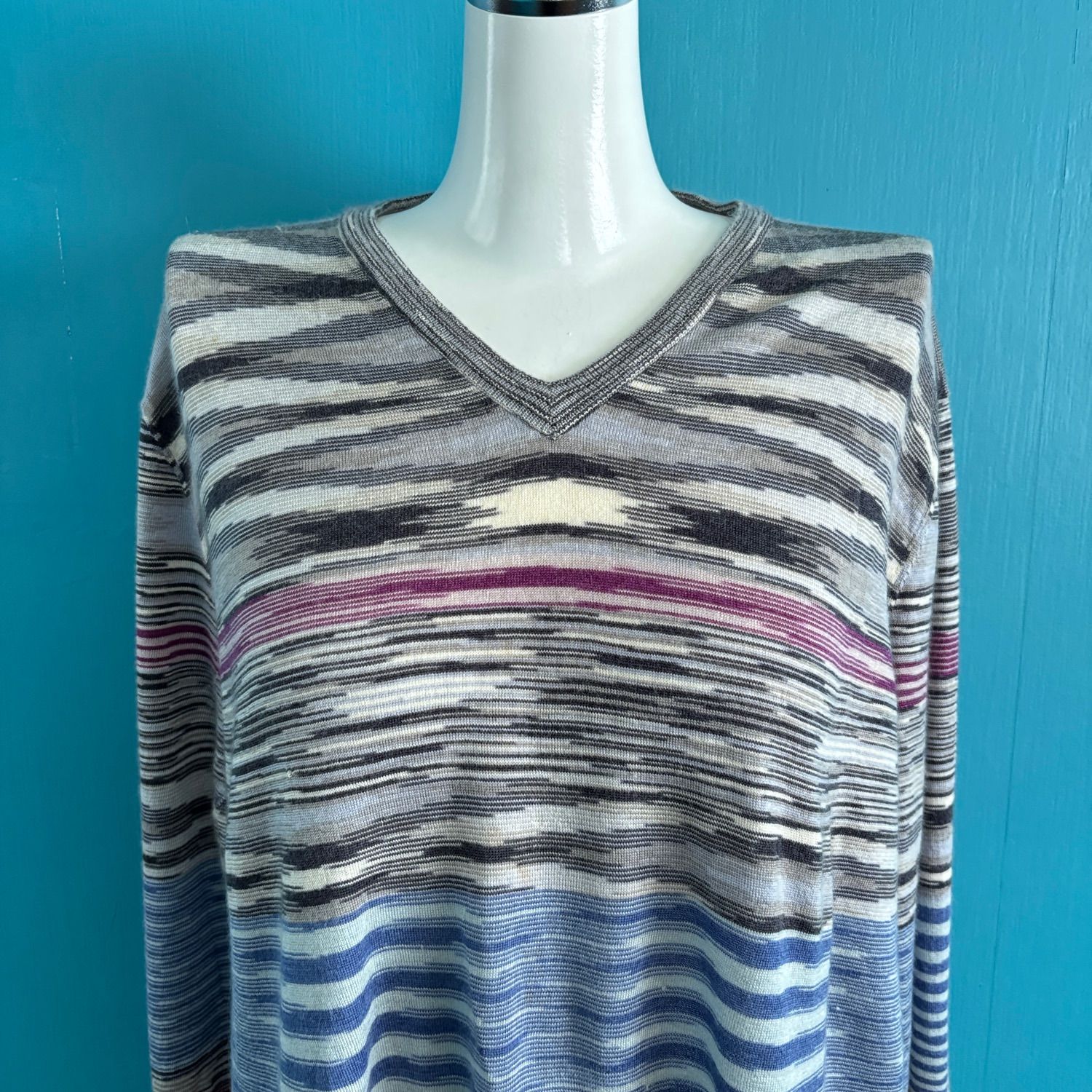 1664 MISSONI ミッソーニ 最高級 カシミヤ シルク Vネック ニット 
