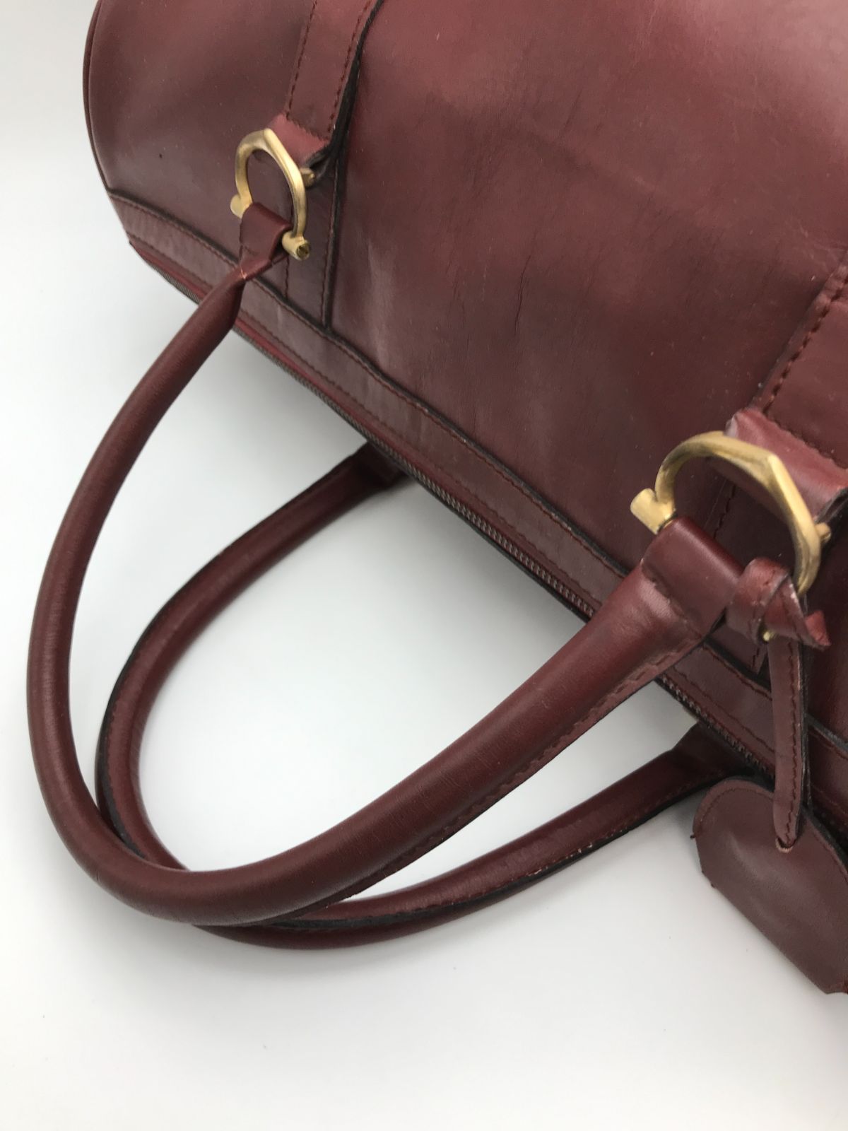 Cartier カルティエ ボストンバッグ マストライン ボルドー系 914