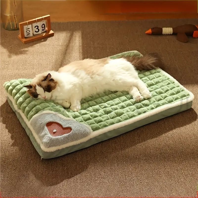 ペットベッド 猫ベッド 枕付き ふかふか 猫 ネコ 小型犬 オールシーズン 洗える ペット用品 かわいい ふわふわ ペット用 猫用 犬用 ベッド