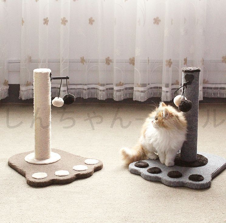 足がた爪とぎポール 爪とぎポール キャットタワー 猫用おもちゃ ペット用品 サイザル麻 爪とぎポスト 据え置き型 猫 おもちゃ 爪磨