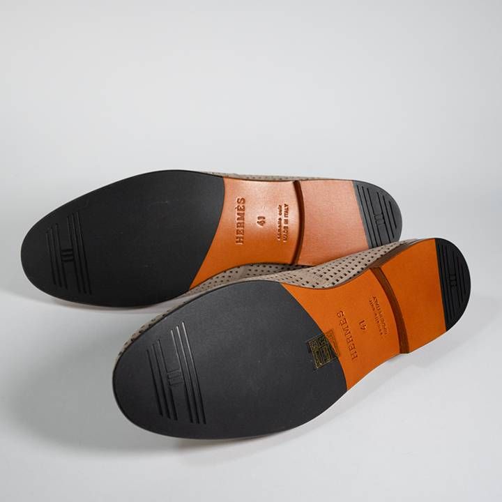 HERMES エルメス エレオス モカシン スリッポン シューズ ベージュ