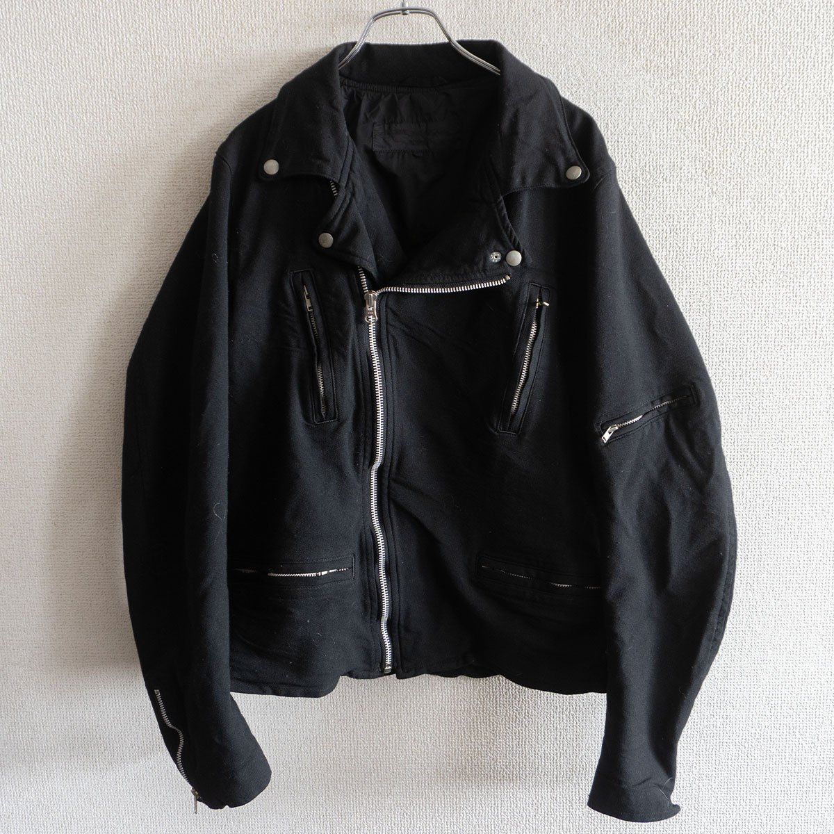 AD2010】COMME des GARCONS HOMME【製品染め ポリ縮絨 ライダース 