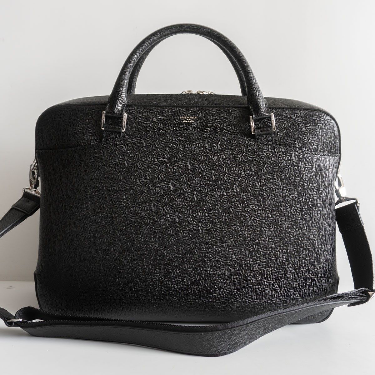 【美品】Capitano　PELLE MORBIDA　新型　ブリーフ　2WAY 美品】PELLE MORBIDA【CAPITANO 2WAY ブリーフバッグ】 ブラック