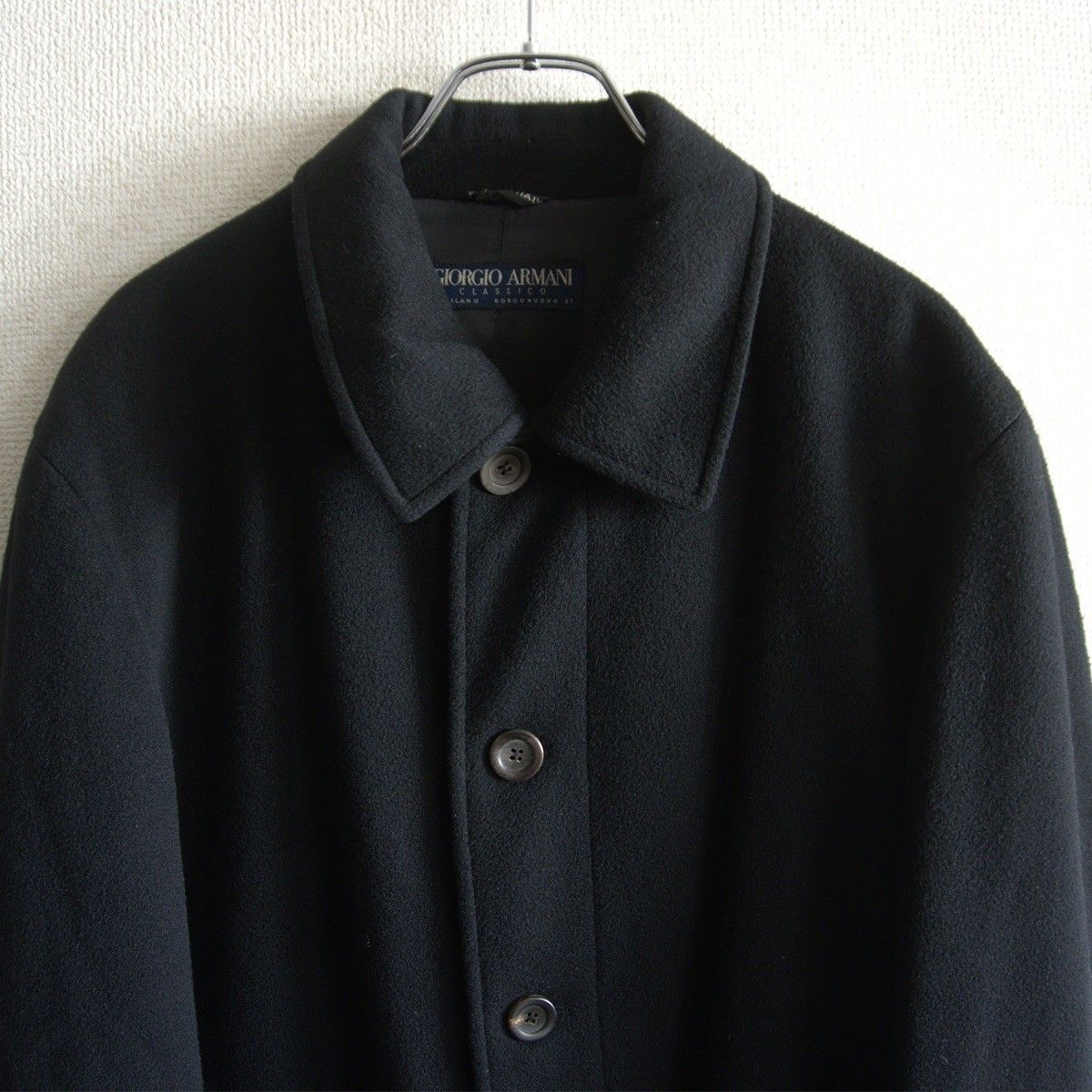 メンズ 【ジョルジオ アルマーニ GIORGIO ARMANI】ハーフコート 黒