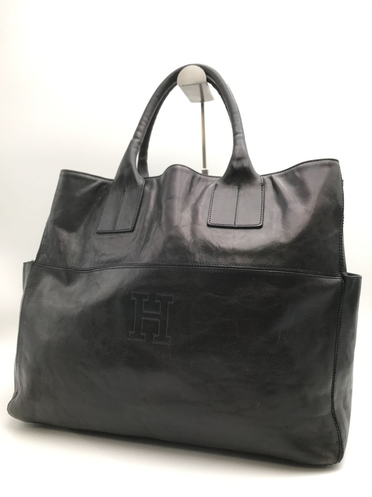ヒロフ HIROFU トートバッグ レザー 本革 肩掛け ブラック M | メンズ 