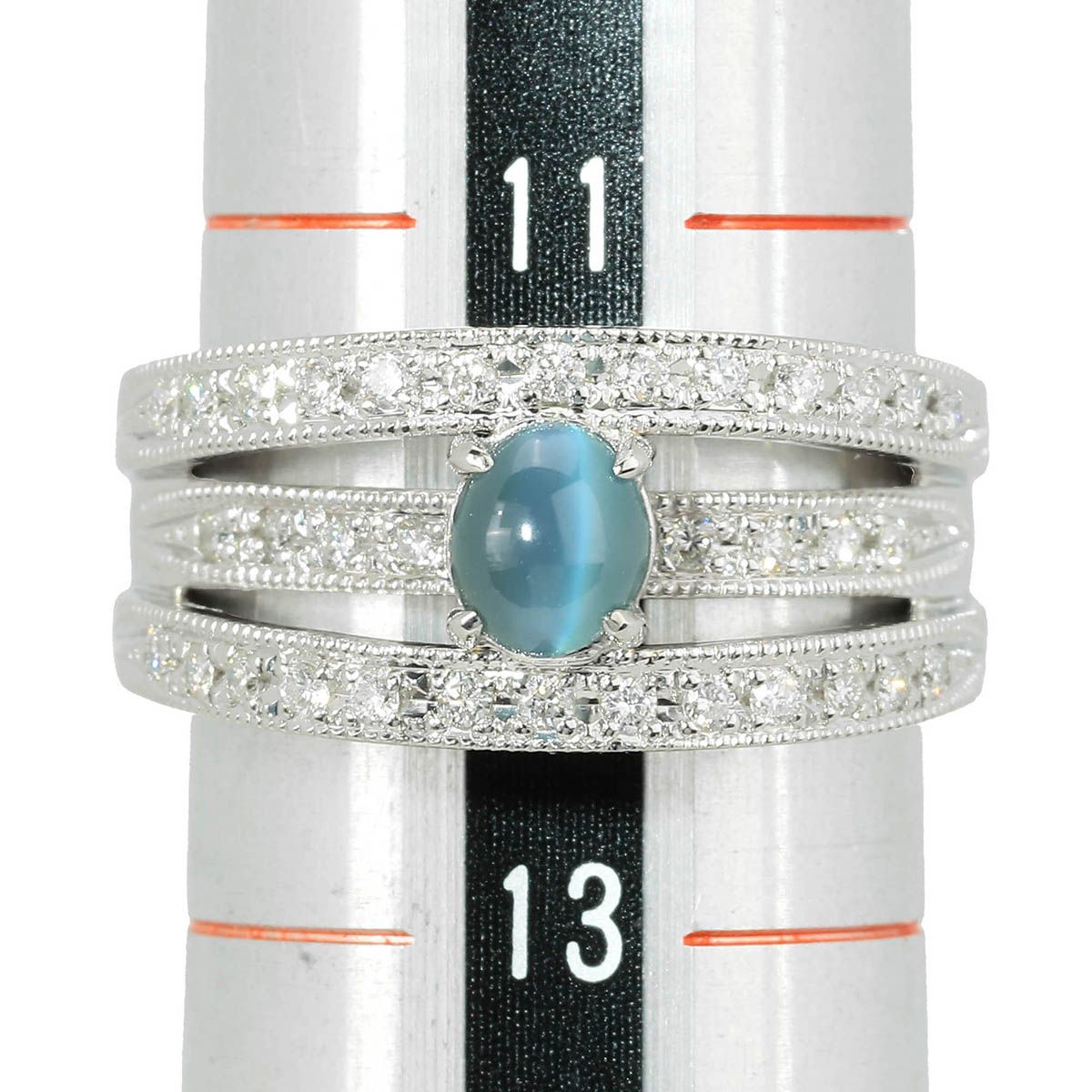新品仕上済】 アレキサンドライトキャッツアイ 0.87ct ダイヤモンド 
