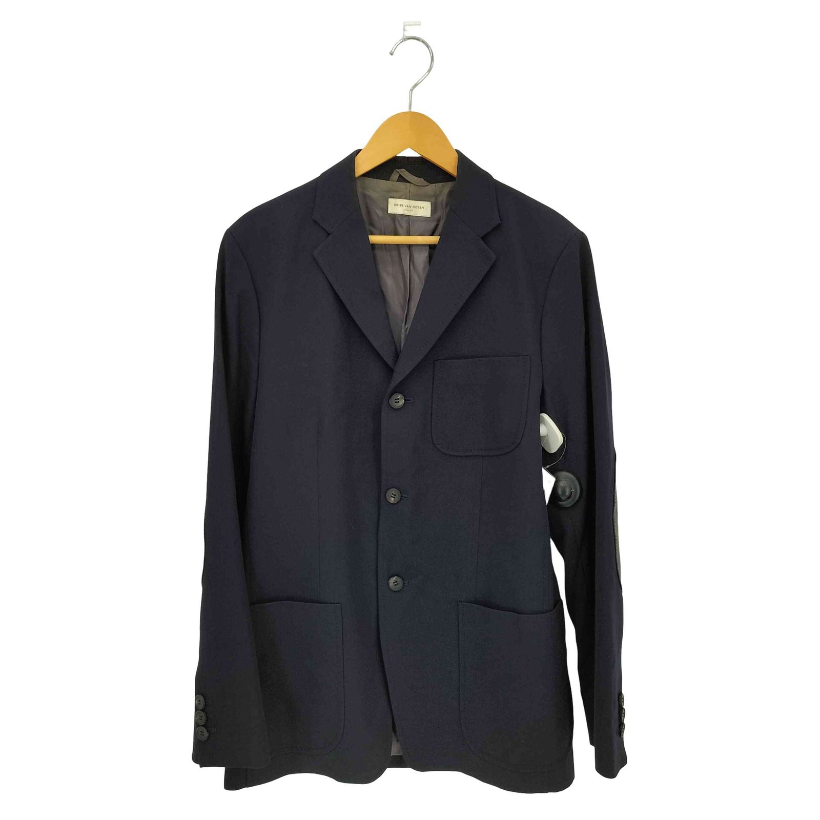 ドリスヴァンノッテン DRIES VAN NOTEN レザーエルボーパッチ ウール 