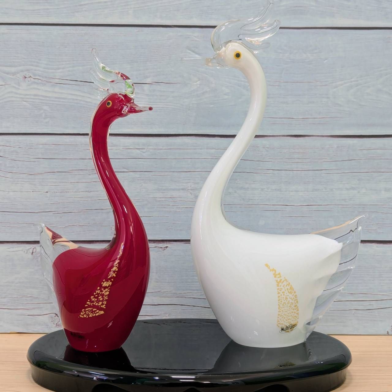 【極美品・特大58cm】福岡特産工芸品 マルティグラス 鳳凰（火の鳥）オブジェ 美術品・アンティーク・コレクション 【極美品・特大58cm】福岡特産