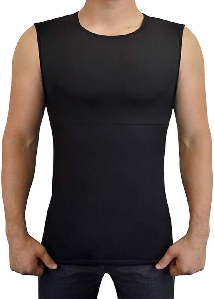 Funkybod ファンキーボッド 着るだけで筋肉 マッチョtシャツ パッド付き 縫い目ゼロ 袖なし ブラック S