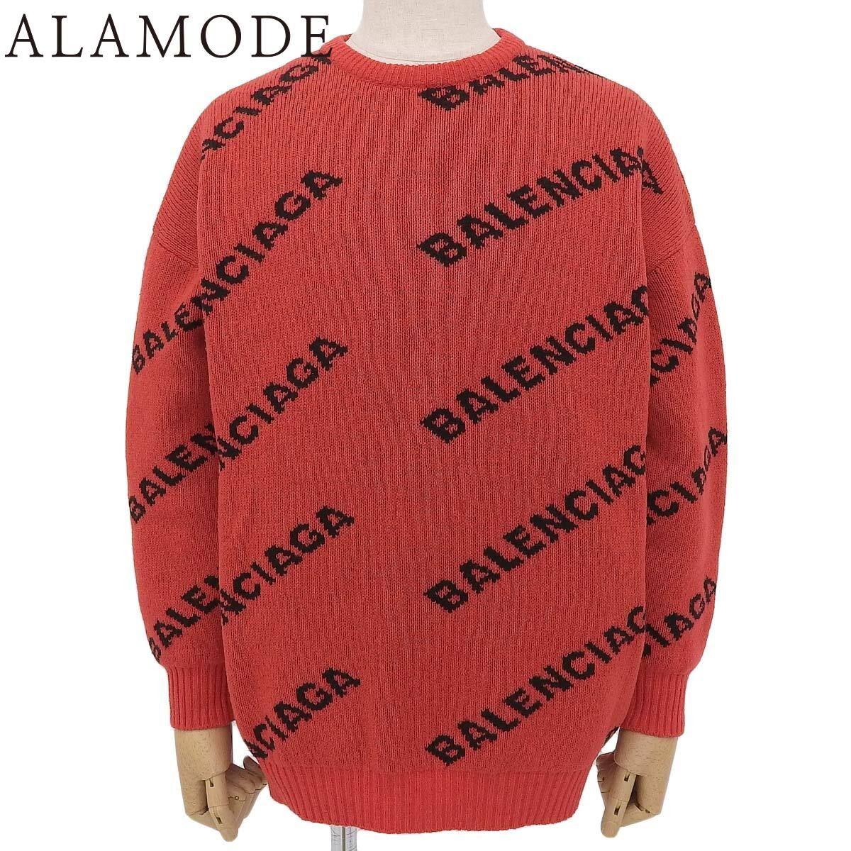 BALENCIAGA(バレンシアガ) ロゴニット セーター 2018年 ウール レッド 