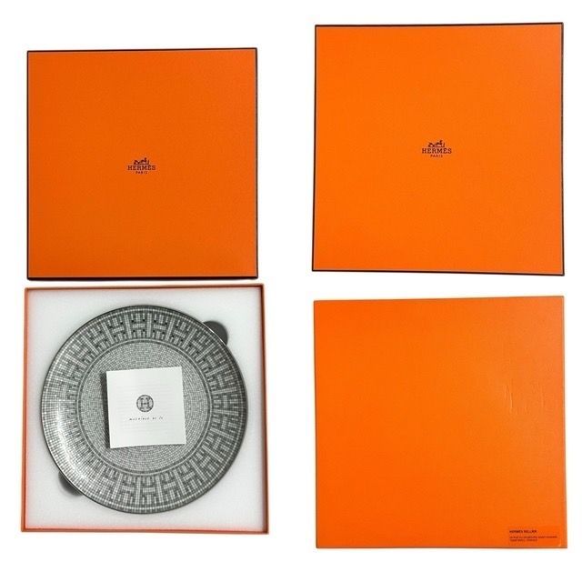 HERMES：エルメス デザートプレート 2セット《モザイク 24》プラチナ