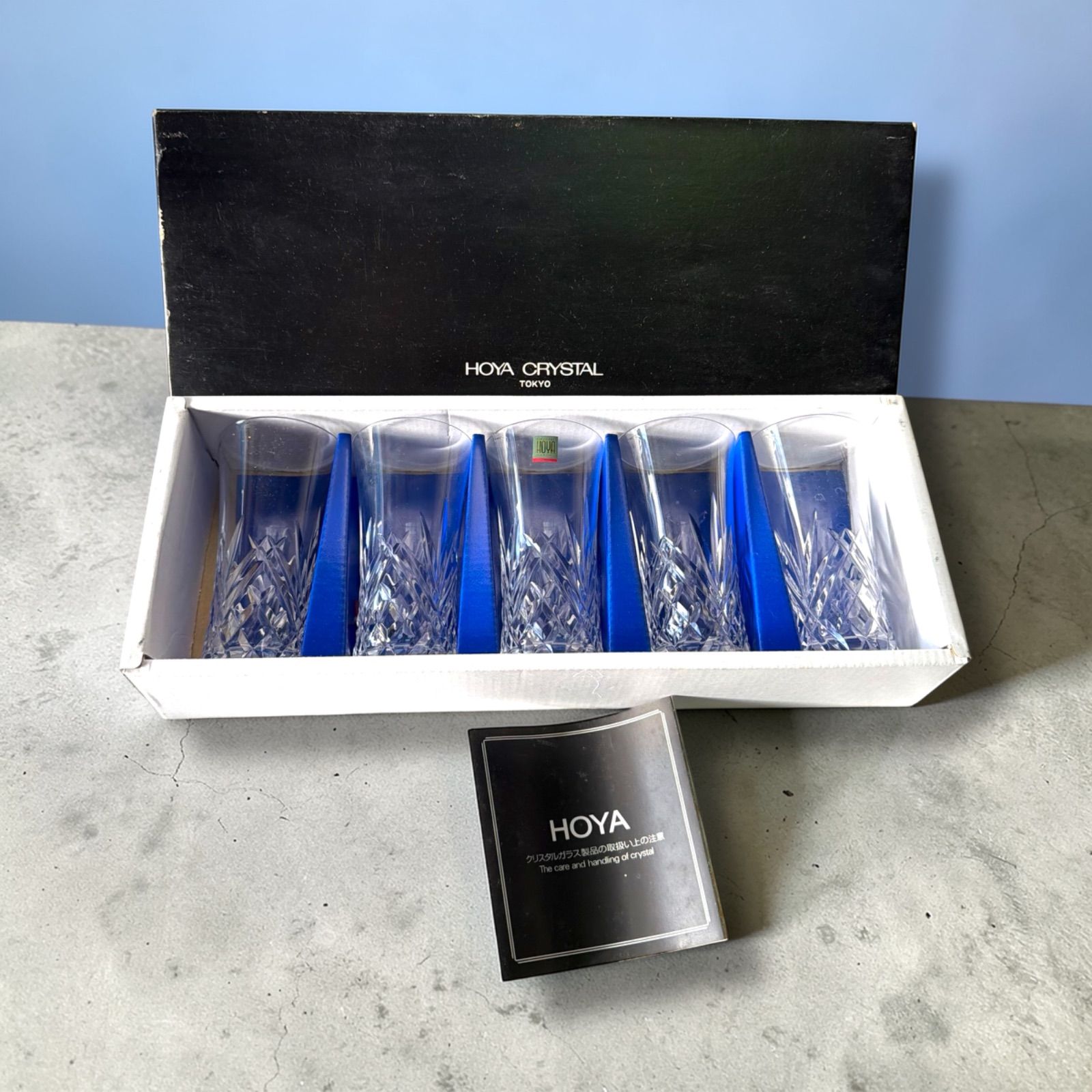 HOYA CRYSTAL ホヤクリスタル ショットグラス 5客セット カット 