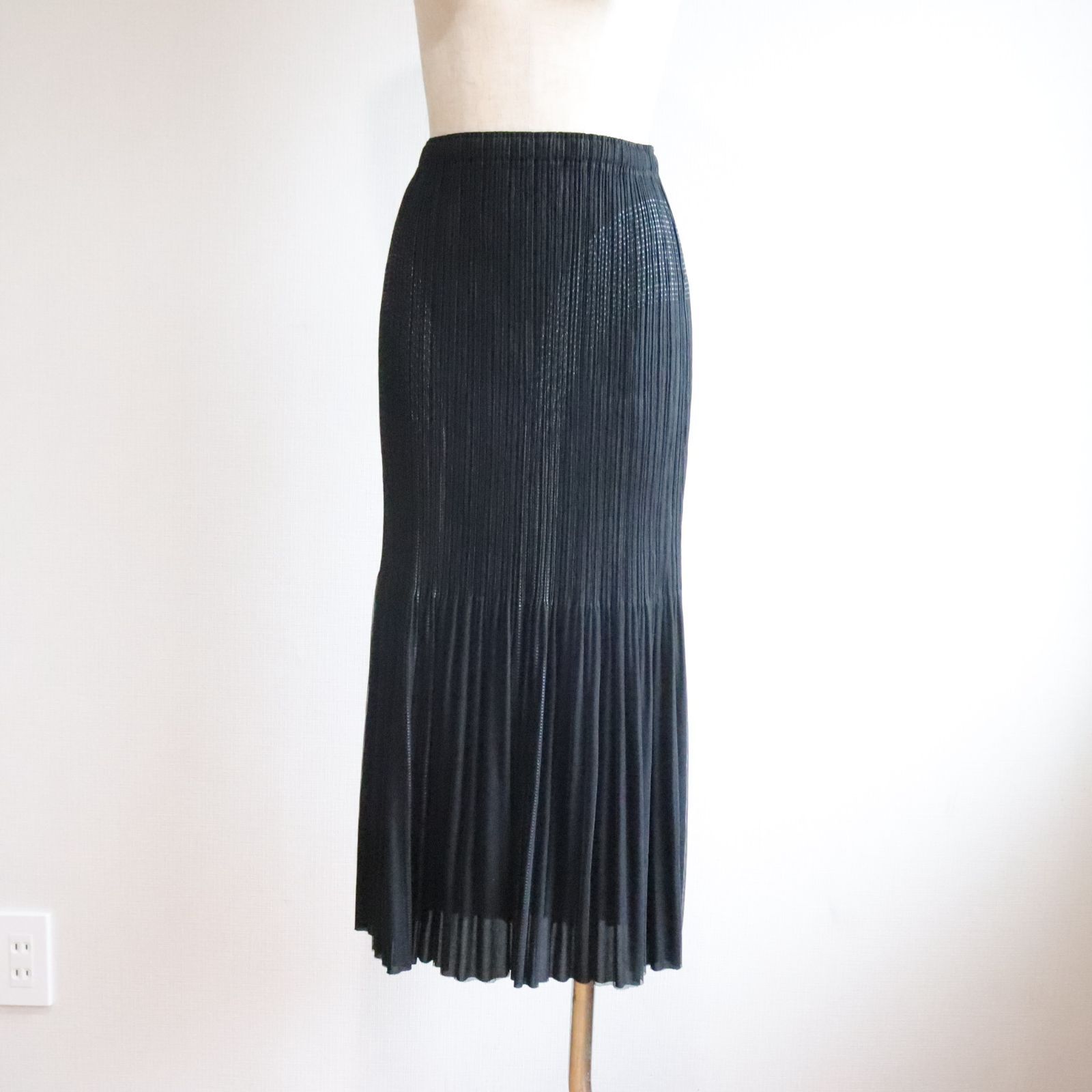 PLEATS PLEASE イッセイミヤケ セットアップ ブラック ロングスカート