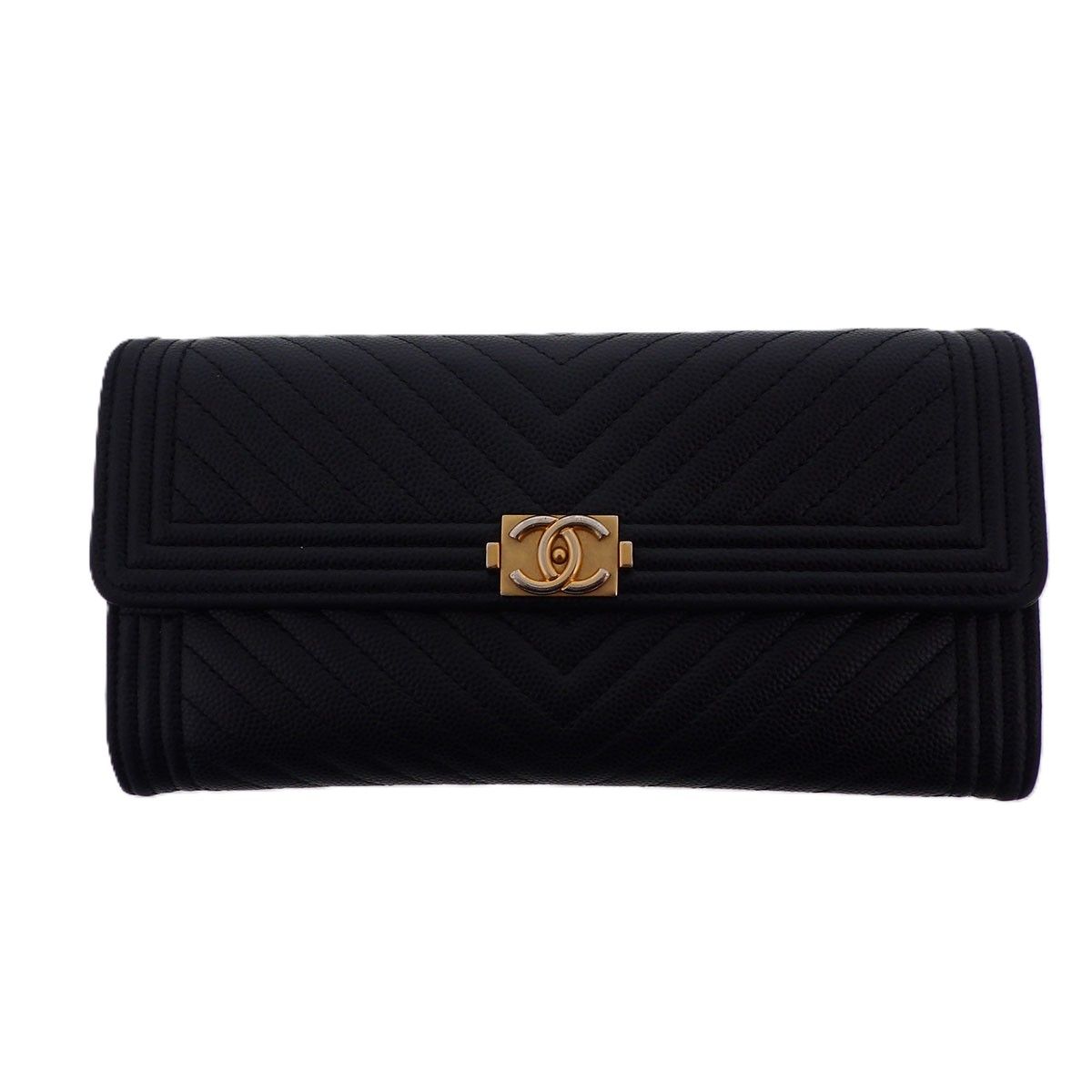 美品☆CHANELボーイシャネル キャビアスキン 黒 ショルダーバッグ 