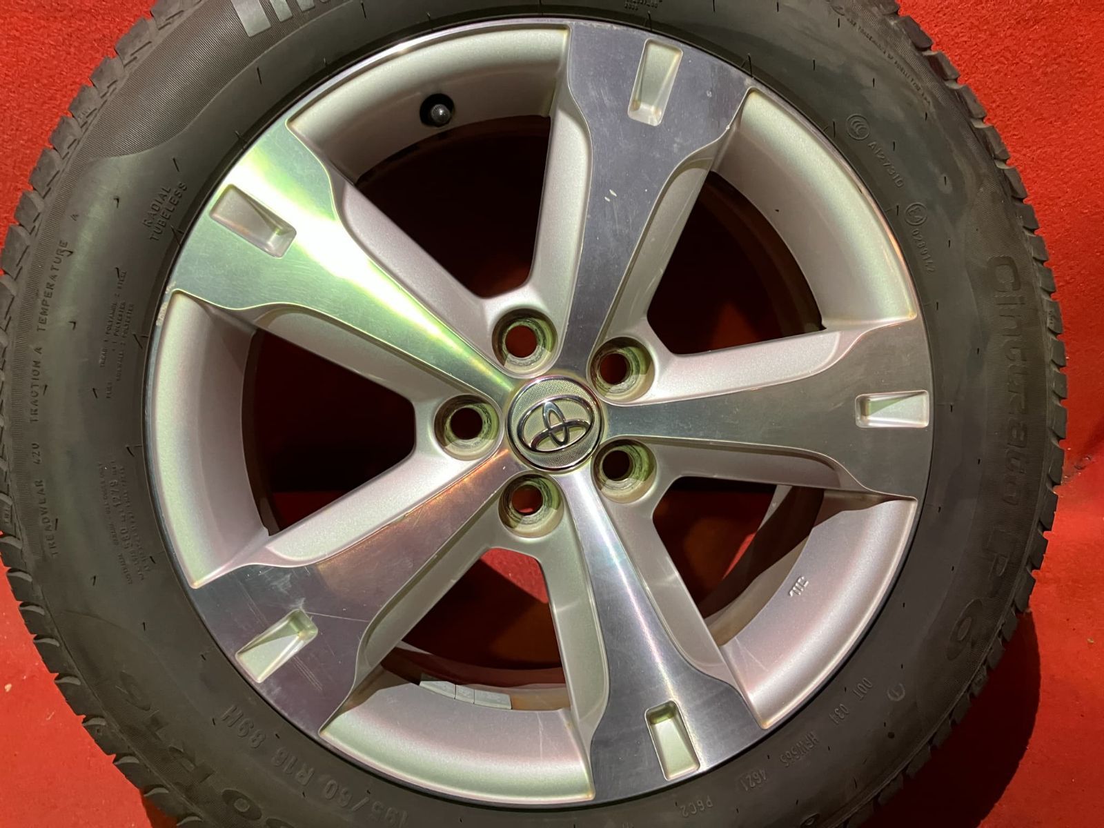 【お電話番号必須】中古サマータイヤホイールセット【195/60R16 PIRELLI P6】[16x6.0+39 100/5H トヨタ イスト純正] 4本SET 中古サマータイヤホイールセット【195/60R16 PIRELLI P6】[16x6.0+39