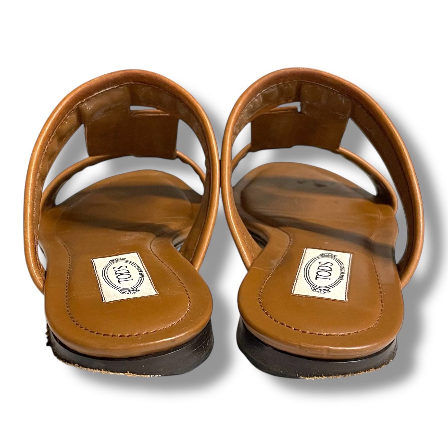 【Tod's】トッズ ダブルT サンダル レザー フラット 箱あり 箱付き 保存袋付き TOD'S トッズ ダブルTレザーサンダル フラット