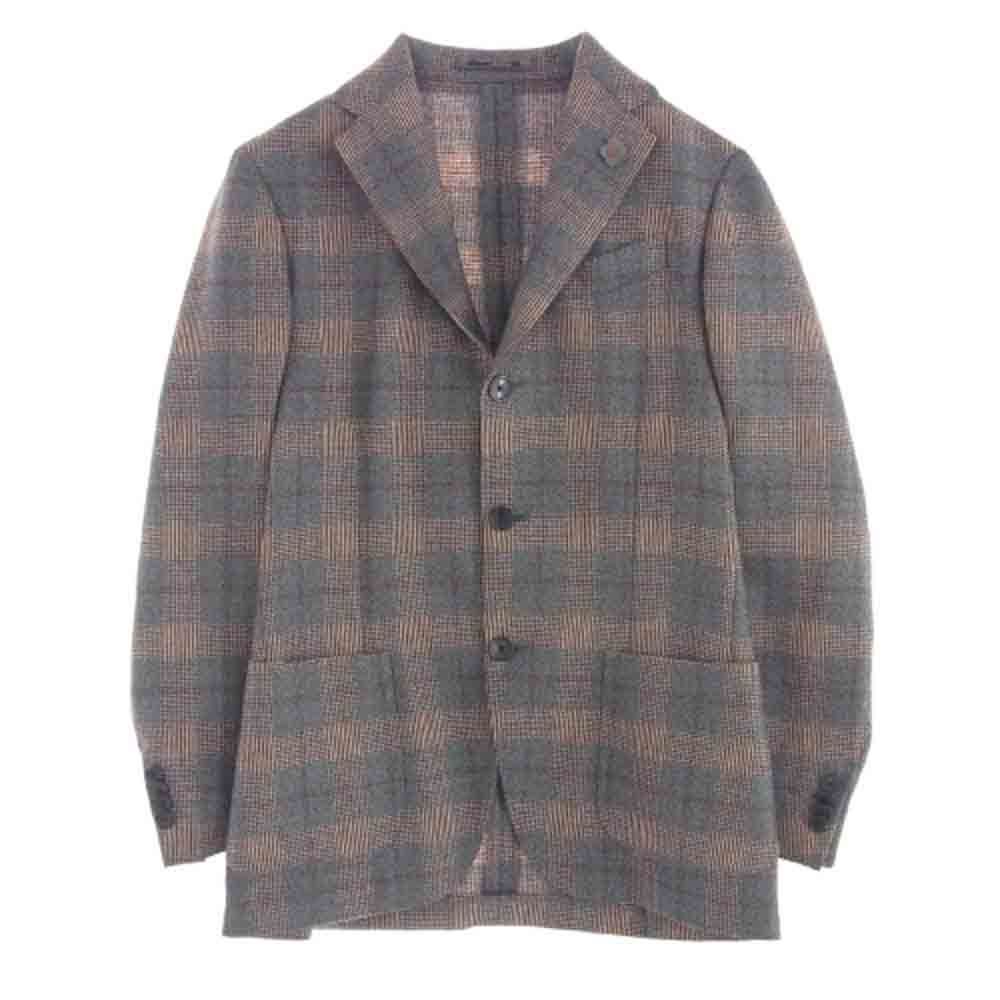 LARDINI ラルディーニ JK807 イタリア製 ブートニエール付き チェック 