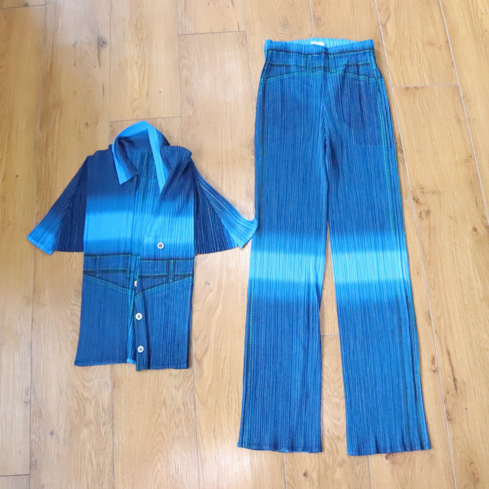 PLEATS PLEASE プリーツプリーズ イッセイミヤケ セットアップ デニム