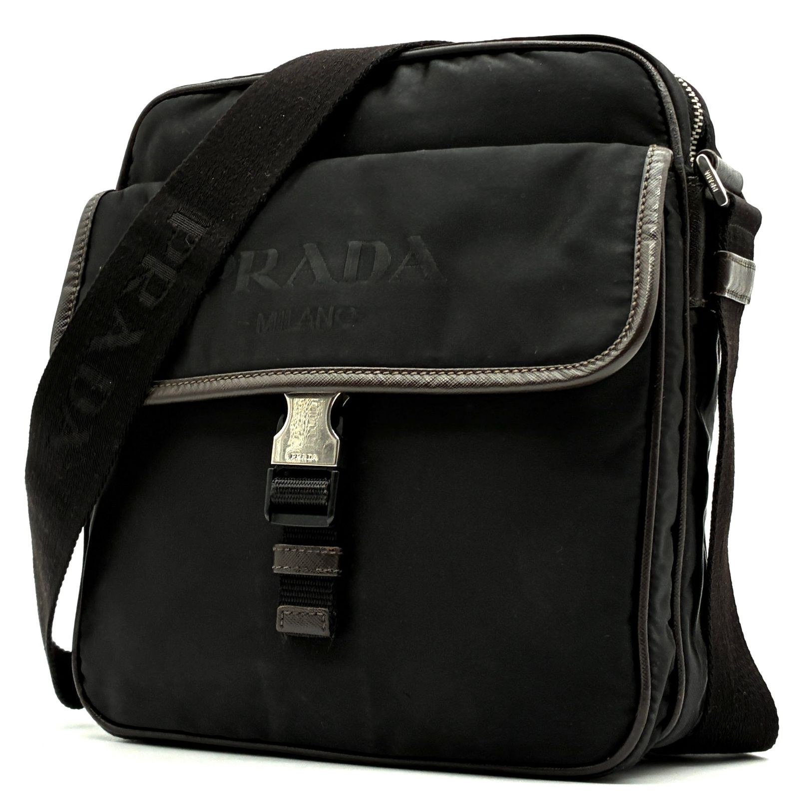 MR様専用 PRADA プラダ バケハ 三角ロゴプレート ブラックXL 美品