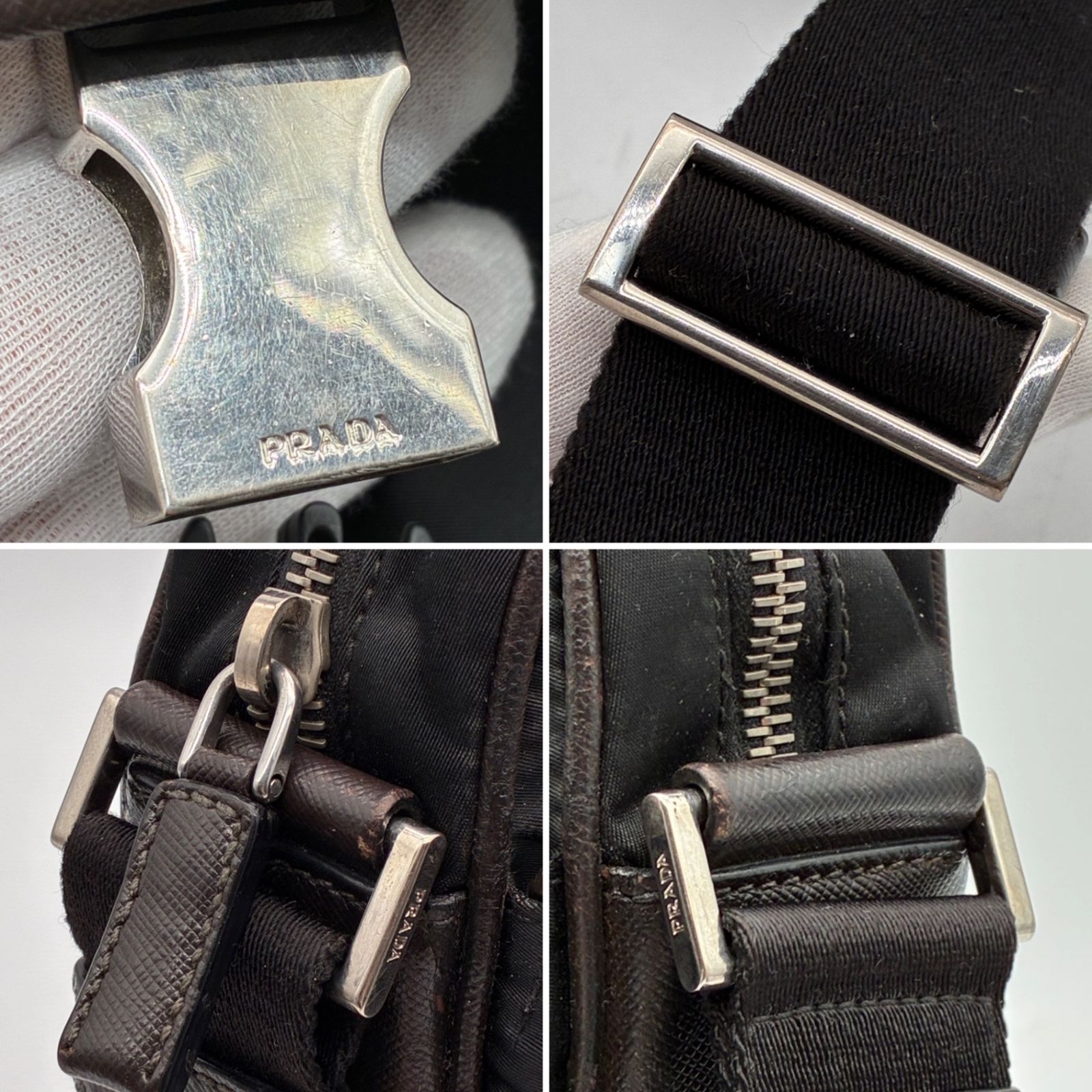 美品・正規品 PRADA プラダ ショルダーバッグ 三角ロゴ プレート ロゴ 