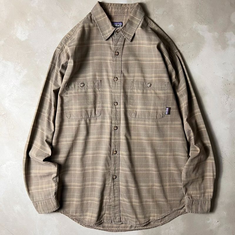 00s 01年製 ポルトガル製 Patagonia チェック 長袖 オーガニック