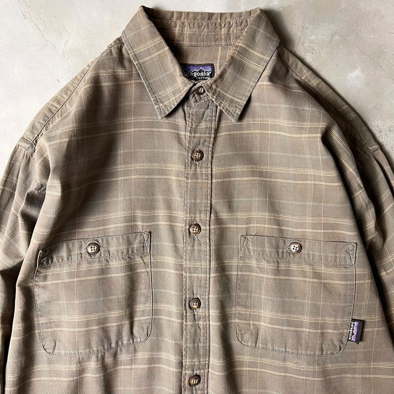 00s 01年製 ポルトガル製 Patagonia チェック 長袖 オーガニック
