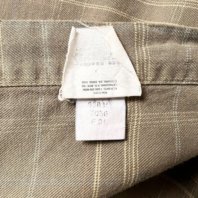 00s 01年製 ポルトガル製 Patagonia チェック 長袖 オーガニック