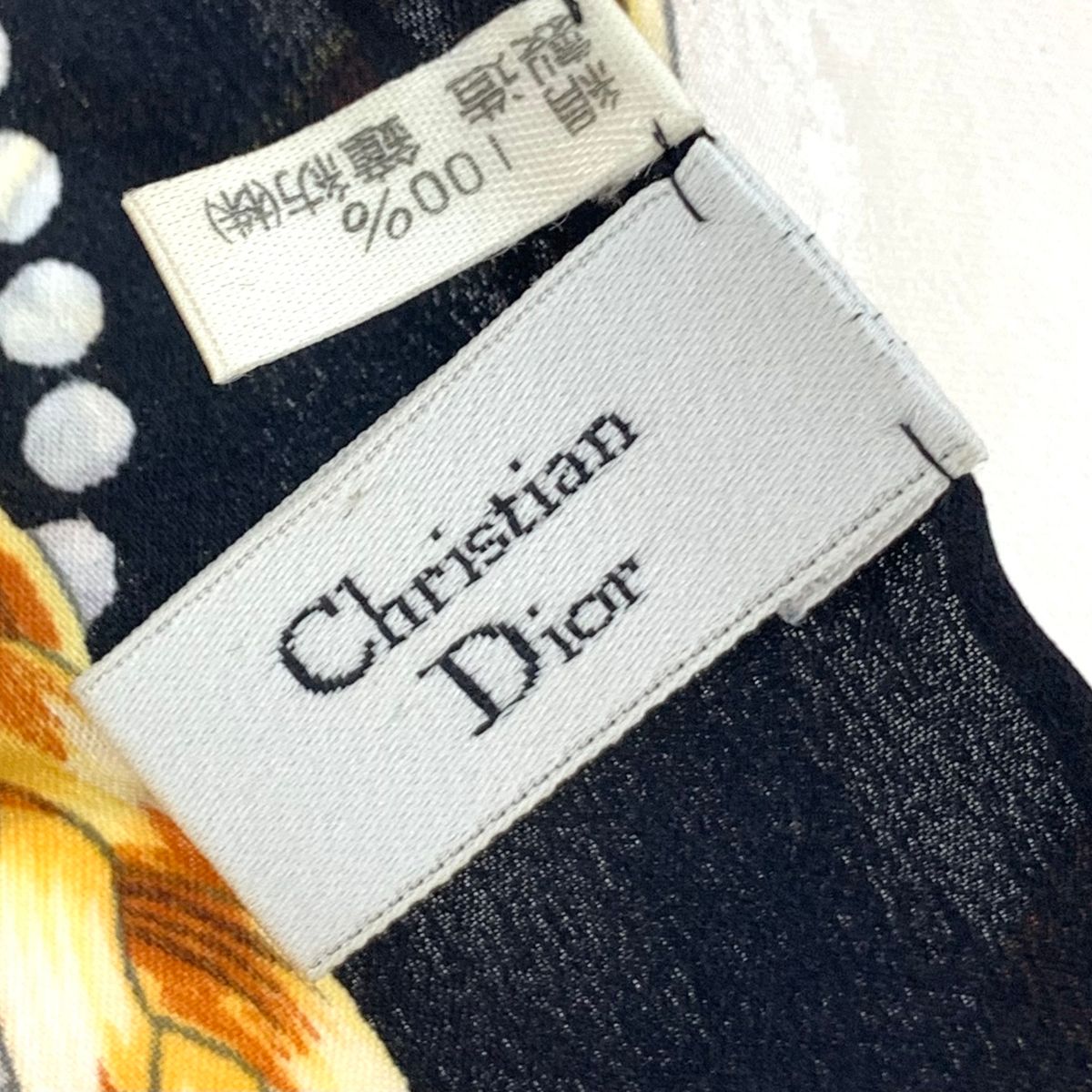 Christian Dior クリスチャンディオール スカーフ シルク100％ シルク