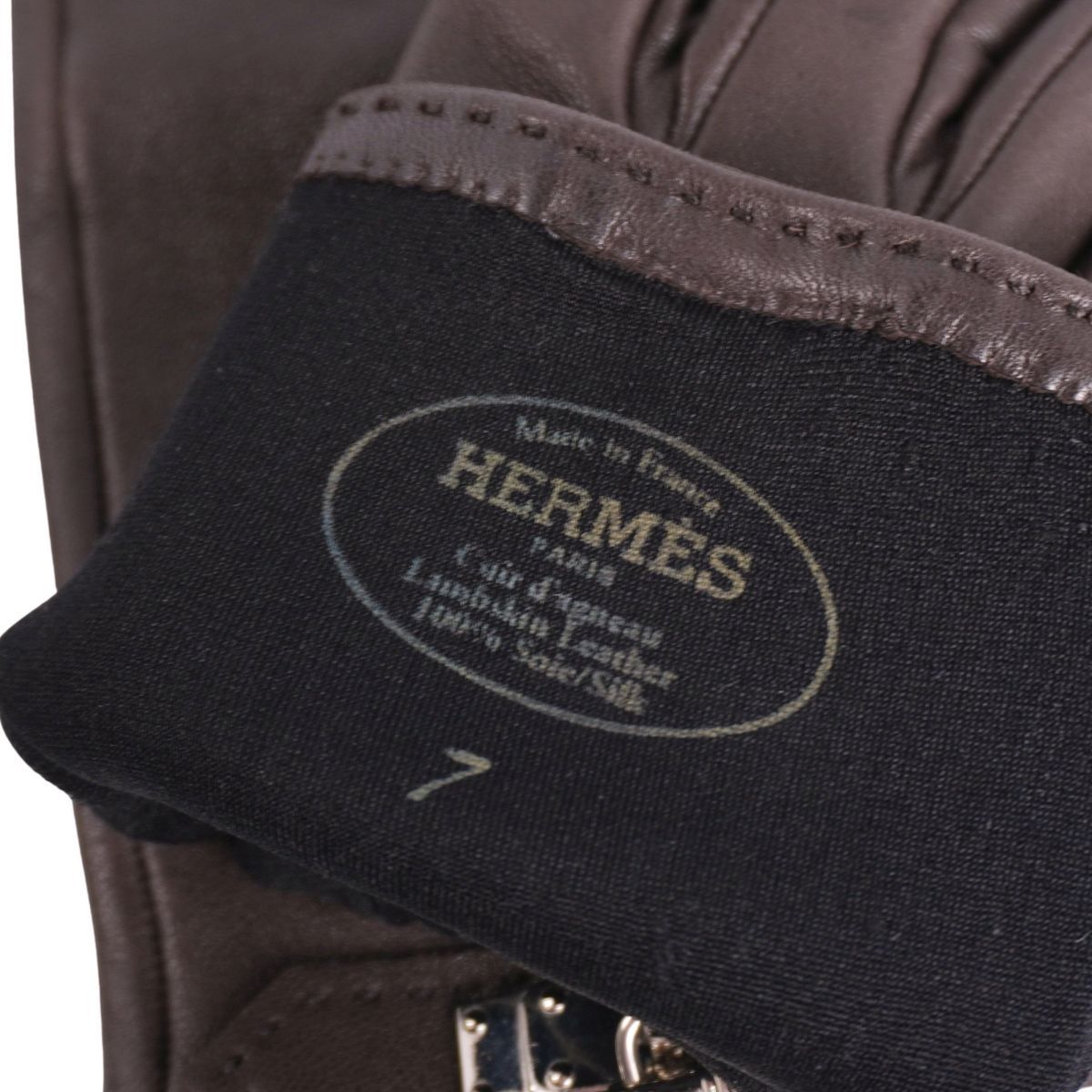 極美品 エルメス HERMES 手袋 ソヤ SOYA グローブ ケリー金具 ラム