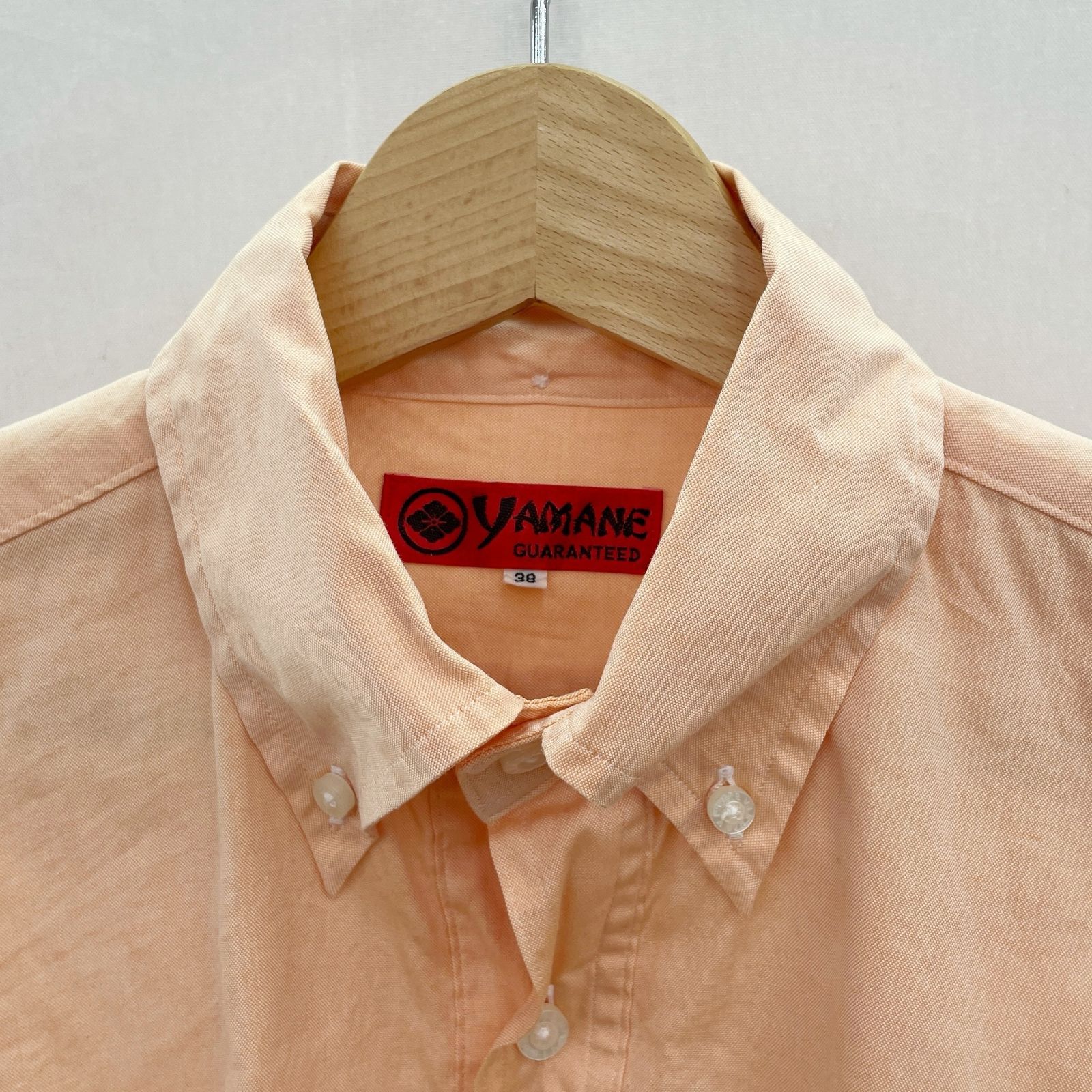 EVISU YAMANE ボタンダウンシャツ 38 ペールオレンジ 