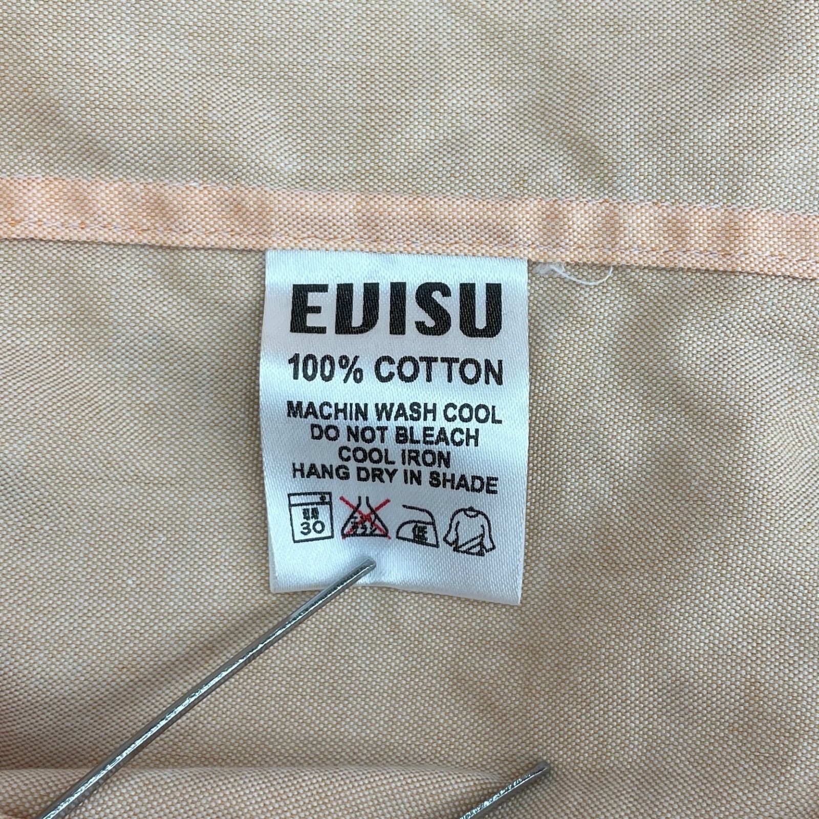 EVISU YAMANE ボタンダウンシャツ 38 ペールオレンジ 