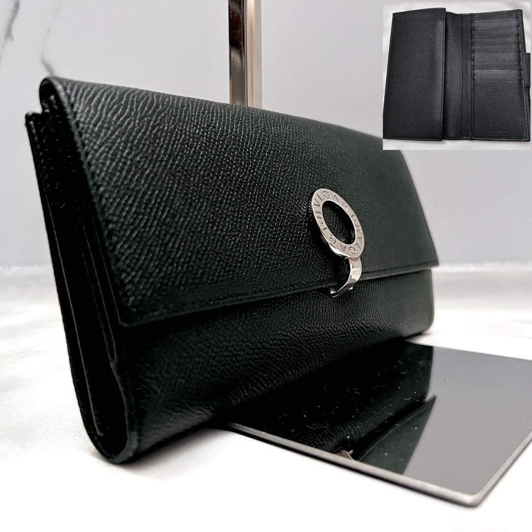 ◇極美品◇ブルガリ ビーゼロワン フラップ型長財布 ブラックレザー