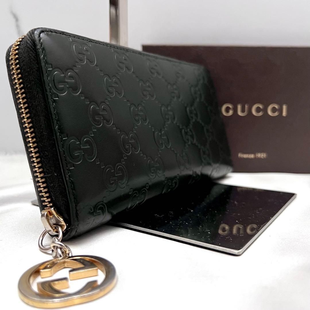 ◇極美品◇グッチ シマレザー 長財布 GGゴールド金具 409342 ブラック ◇極美品◇グッチ シマレザー 長財布 GGゴールド金具 409342 ブラック