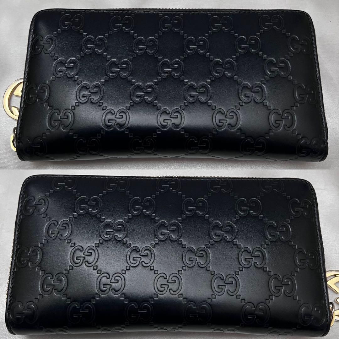 ◇極美品◇グッチ シマレザー 長財布 GGゴールド金具 409342 ブラック ◇極美品◇グッチ シマレザー 長財布 GGゴールド金具 409342 ブラック
