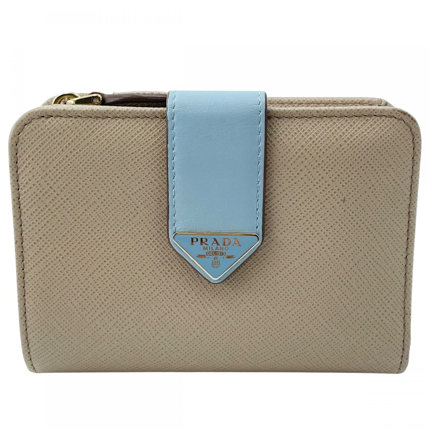 中古】 PRADA プラダ サフィアーノレザー 3折り財布 MV0182DYG 