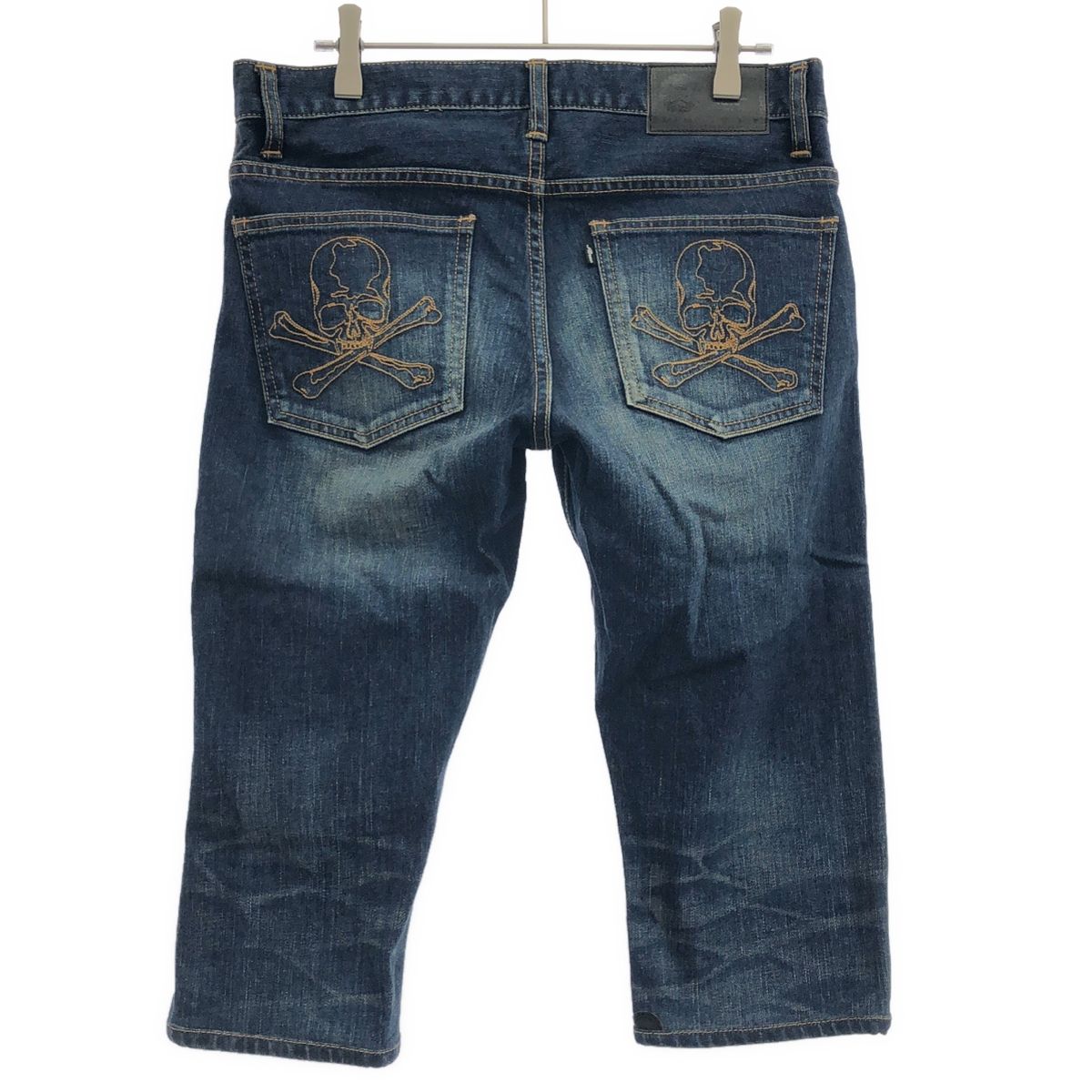 ROENキャスケットスカルレザーパッチスタッズチェーンロエン Roen ロエン スカルレザーパッチ デニムハーフパンツ 82133804
