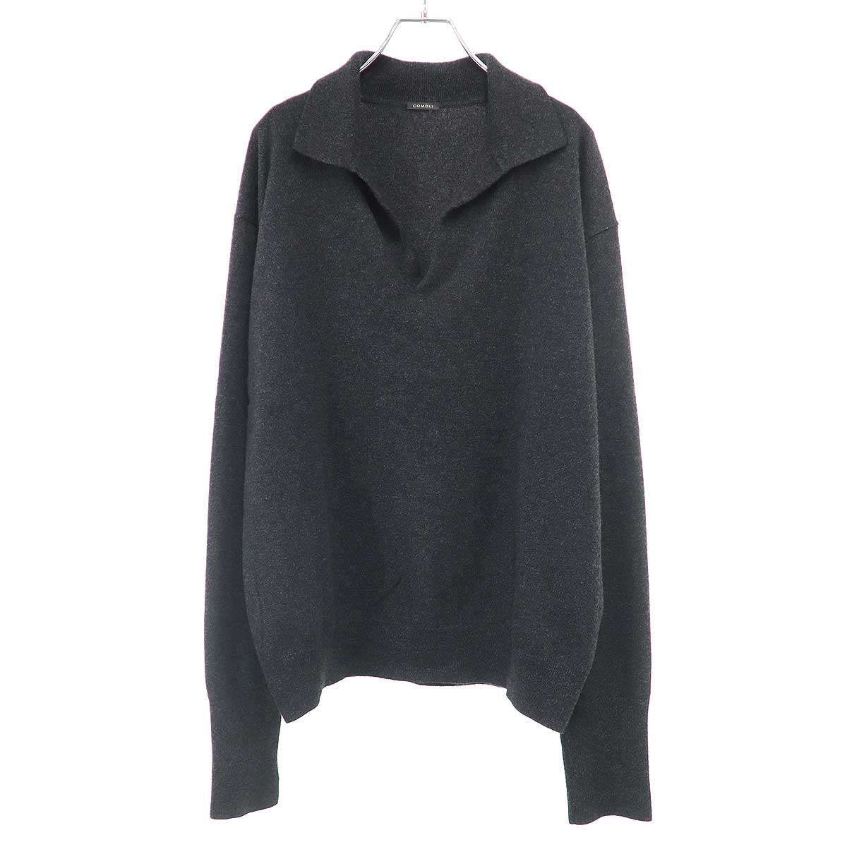 COMOLI コモリ 23AW カシミヤ スキッパーニットセーター Y03-06006 