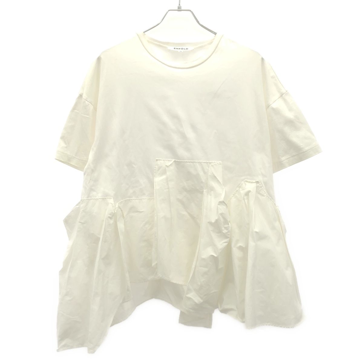 ENFOLD 22ss シルケット天竺 カットソー Tシャツ ENFOLD エンフォルド 22SS シルケット天竺コンビフレアTシャツ