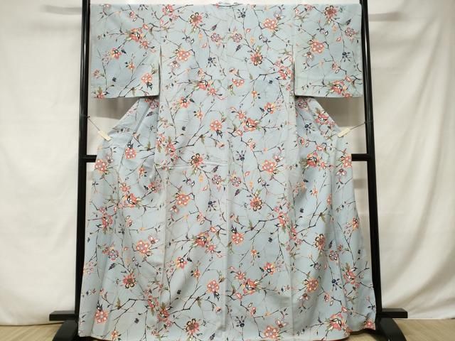 平和屋着物□上質な小紋 更紗花間道 正絹 逸品 CABC0086ev 平和屋