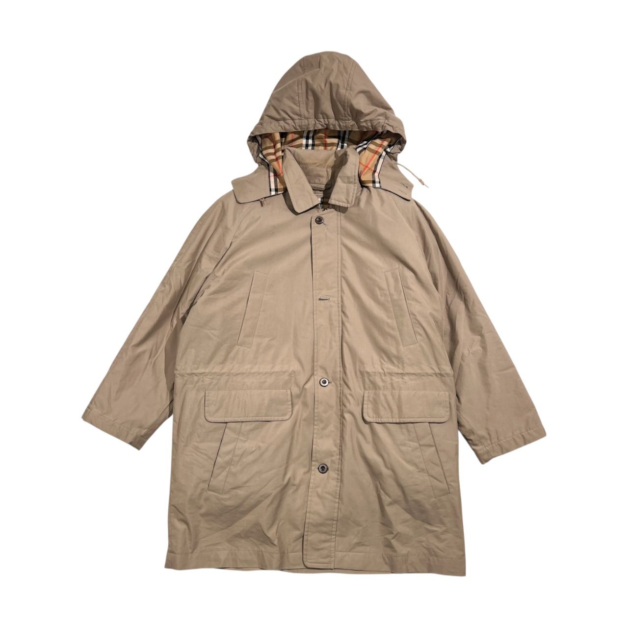 Burberry ベージュ ダウンライナー付きコート　フード着脱 90s Burberrys バーバリー ダウンライナー フード付き コート S