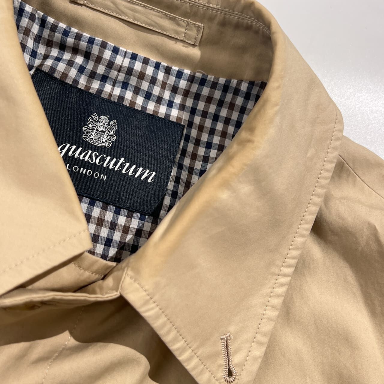 アクアスキュータム　ビンテージ　ベージュ ステンカラーコート Aquascutum アクアスキュータム New Aqua5 ステンカラーコート
