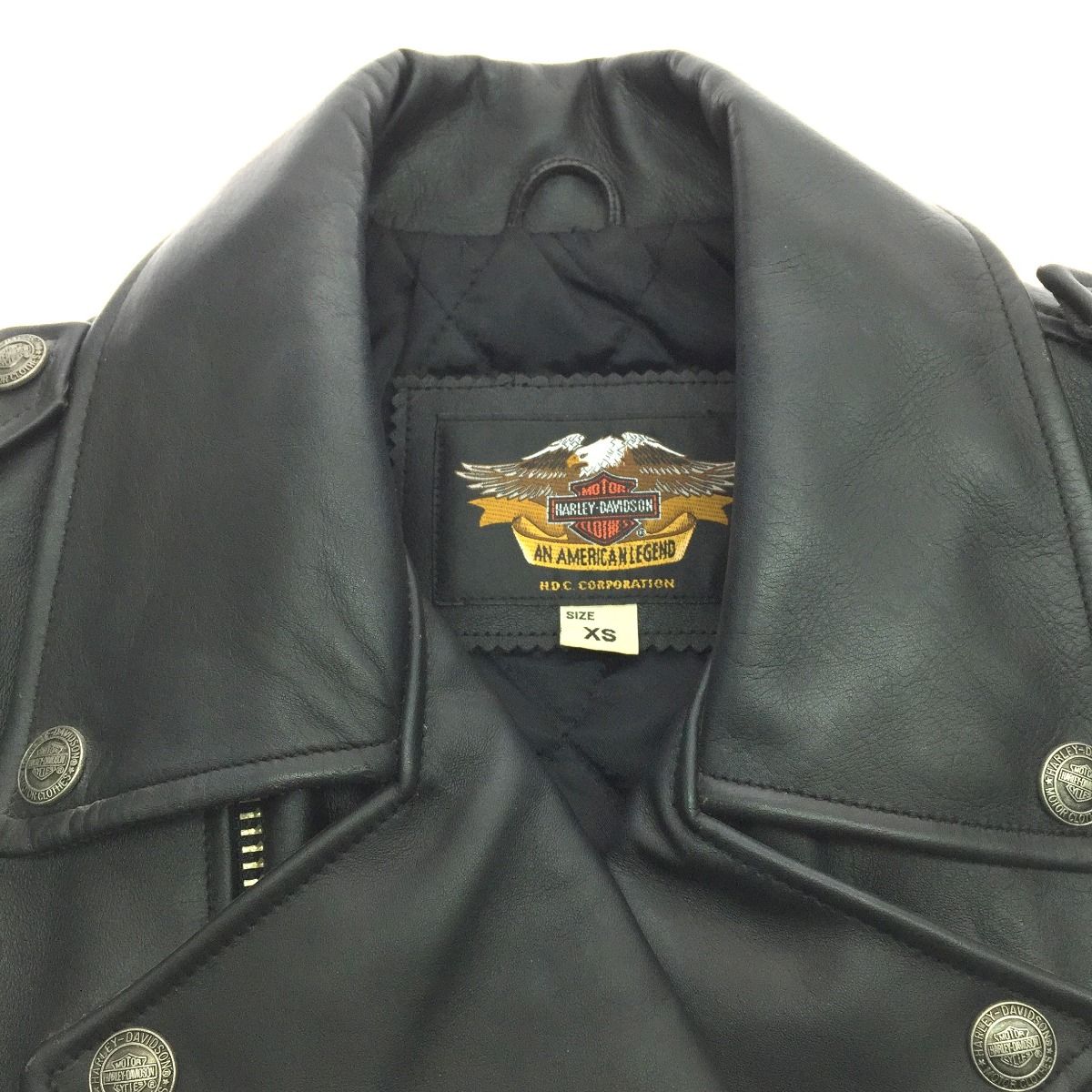 革*ー様 Harley-Davidson ブラック ライダースジャケット S HARLEY-DAVIDSON ハーレーダビッドソン メンズ レザージャケット SIZE
