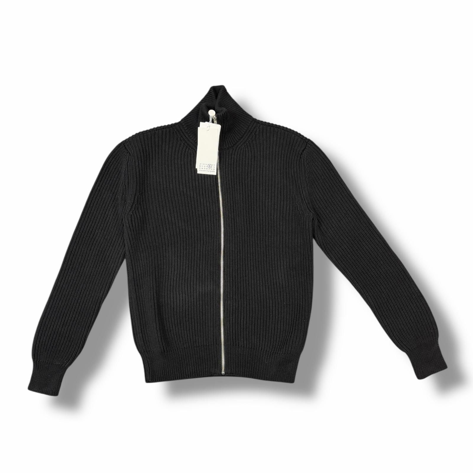 参考上代121000円 未使用 MM6 25AW Ds Knit ドライバーズ二ット ニットジャケット エムエムシックス SH0AM0028 ブラック M （10594M） 参考上代121000円 未使用 MM6 25AW Drivers Knit ドライバーズ二ット