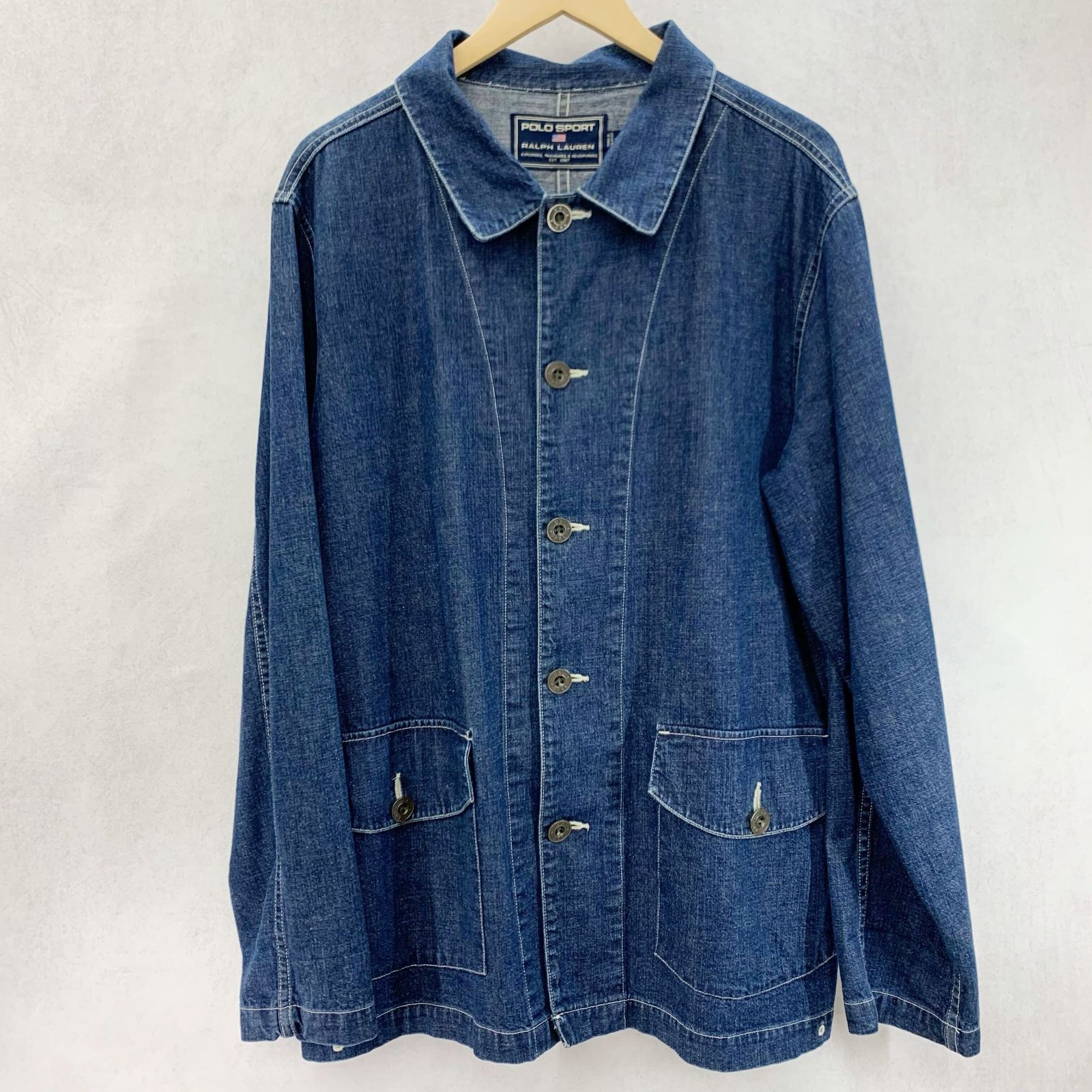 90s POLO SPORT RALPH LAUREN デニム カバーオール ジャケット LL 