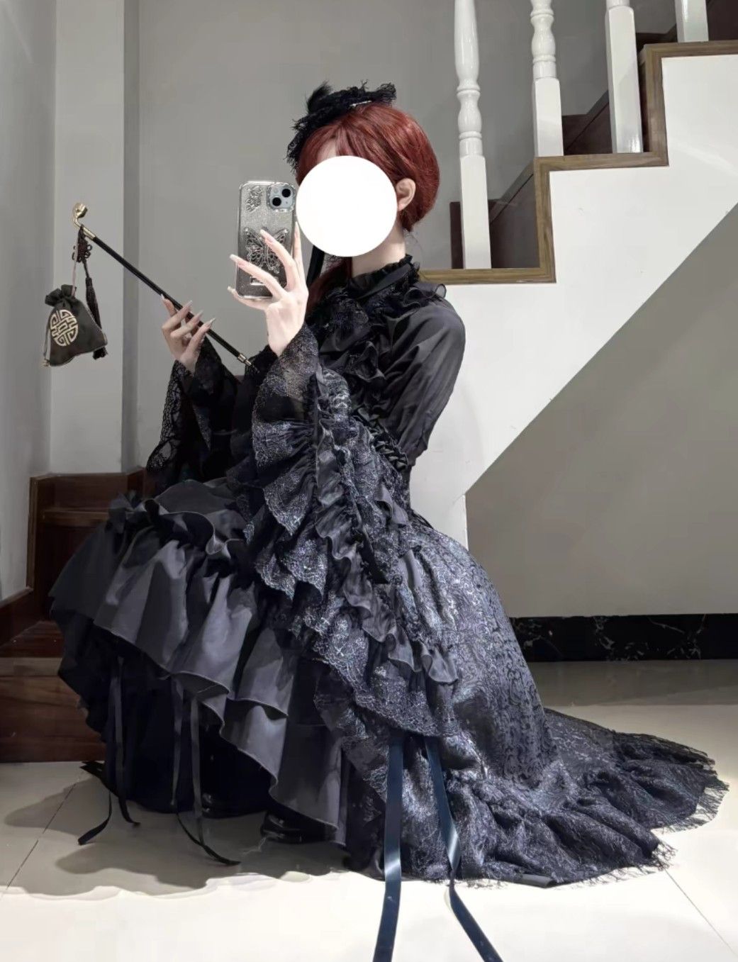 甘ロリ 黒ロリ ゴシック ロリータ 3点セット ブラウス コルセット
